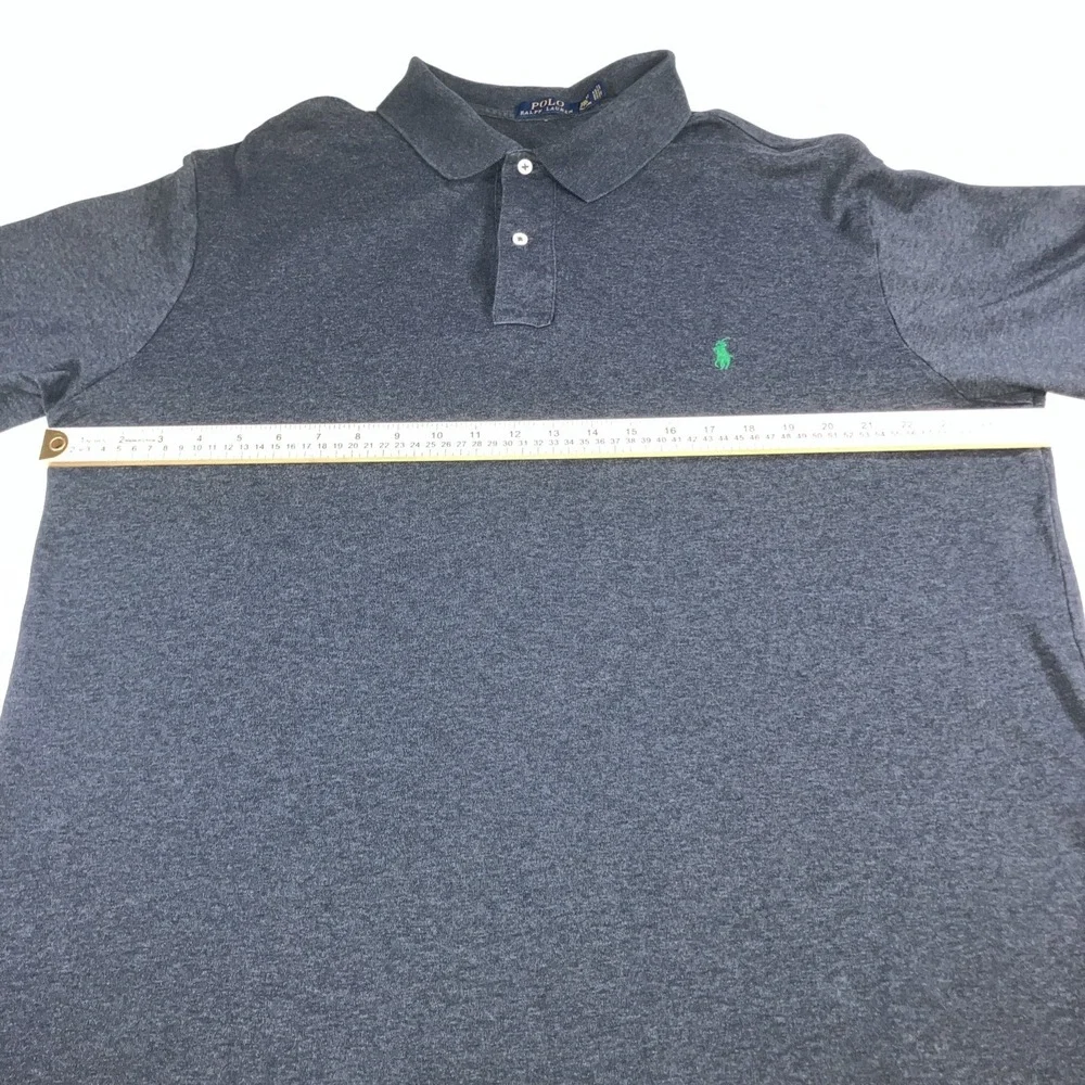 Polo Ralph Lauren Long Sleeve Polo‎ Mens 2XLT Big Tall Charcoal Heather Pony